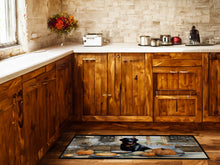 Load image into Gallery viewer, Black Lab Fall Kitchen Pumpkins Runner Mat 28x58