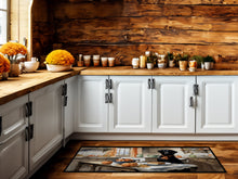 Load image into Gallery viewer, Black Lab Fall Kitchen Pumpkins Runner Mat 28x58