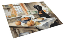 Load image into Gallery viewer, Black Lab Fall Kitchen Pumpkins Glass Cutting Boards – Durable, Decorative Kitchen Art Large