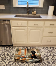 Load image into Gallery viewer, Black Lab Fall Kitchen Pumpkins Memory Foam Kitchen Mat