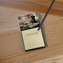 Load image into Gallery viewer, Black Lab Fall Kitchen Pumpkins Sticky Note Holder- Refiilable Desk Accessory Note Pad