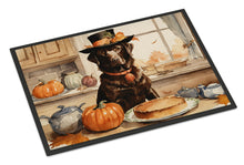 Load image into Gallery viewer, Chocolate Lab Fall Kitchen Pumpkins Doormat -  18x27 Decorative Floor Mat – Indoor/Outdoor Rug