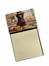 Load image into Gallery viewer, Chocolate Lab Fall Kitchen Pumpkins Sticky Note Holder- Refiilable Desk Accessory Note Pad