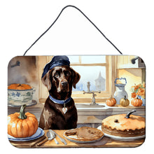 Load image into Gallery viewer, Chocolate Lab Fall Kitchen Pumpkins Wall or Door Hanging Prints