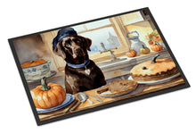 Load image into Gallery viewer, Chocolate Lab Fall Kitchen Pumpkins Doormat - 24x36 Decorative Floor Mat – Indoor/Outdoor Rug with Artistic Flair