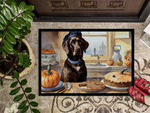 Load image into Gallery viewer, Chocolate Lab Fall Kitchen Pumpkins Doormat -  18x27 Decorative Floor Mat – Indoor/Outdoor Rug