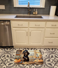 Load image into Gallery viewer, Chocolate Lab Fall Kitchen Pumpkins Memory Foam Kitchen Mat
