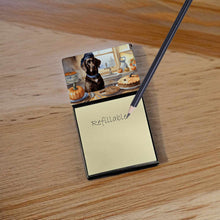 Load image into Gallery viewer, Chocolate Lab Fall Kitchen Pumpkins Sticky Note Holder- Refiilable Desk Accessory Note Pad