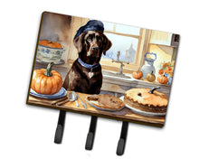 Load image into Gallery viewer, Chocolate Lab Fall Kitchen Pumpkins Leash or Key Holder