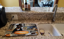 Load image into Gallery viewer, Chocolate Lab Fall Kitchen Pumpkins Dish Drying Mat