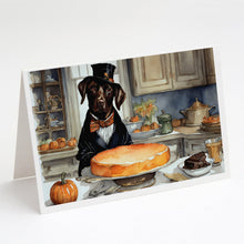 Load image into Gallery viewer, Chocolate Lab Fall Kitchen Pumpkins Greeting Cards -  Blank Note Cards – 8-Pack of Artist-Designed Cards with Envelopes