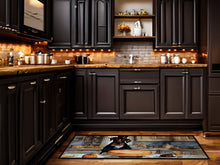Load image into Gallery viewer, Chocolate Lab Fall Kitchen Pumpkins Runner Mat 28x58