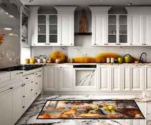 Load image into Gallery viewer, Yellow Lab Fall Kitchen Pumpkins Runner Mat 28x58