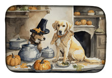 Load image into Gallery viewer, Yellow Lab Fall Kitchen Pumpkins Dish Drying Mat