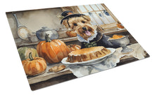 Load image into Gallery viewer, Lakeland Terrier Fall Kitchen Pumpkins Glass Cutting Boards – Durable, Decorative Kitchen Art Large