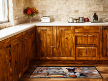 Load image into Gallery viewer, Miniature Pinscher Fall Kitchen Pumpkins Runner Mat 28x58