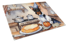 Load image into Gallery viewer, Miniature Pinscher Fall Kitchen Pumpkins Glass Cutting Boards – Durable, Decorative Kitchen Art Large