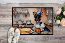 Load image into Gallery viewer, Miniature Pinscher Fall Kitchen Pumpkins Doormat -  18x27 Decorative Floor Mat – Indoor/Outdoor Rug