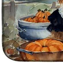 Load image into Gallery viewer, Norfolk Terrier Fall Kitchen Pumpkins Dish Drying Mat
