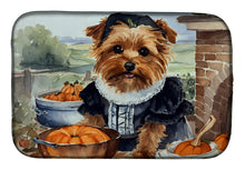 Load image into Gallery viewer, Norfolk Terrier Fall Kitchen Pumpkins Dish Drying Mat