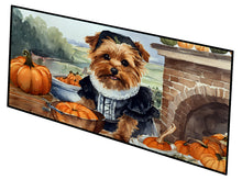 Load image into Gallery viewer, Norfolk Terrier Fall Kitchen Pumpkins Runner Mat 28x58