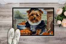 Load image into Gallery viewer, Norfolk Terrier Fall Kitchen Pumpkins Doormat -  18x27 Decorative Floor Mat – Indoor/Outdoor Rug