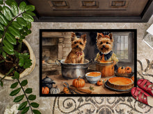 Load image into Gallery viewer, Norwich Terrier Fall Kitchen Pumpkins Doormat - 24x36 Decorative Floor Mat – Indoor/Outdoor Rug with Artistic Flair