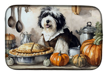 Load image into Gallery viewer, Old English Sheepdog Fall Kitchen Pumpkins Dish Drying Mat