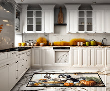 Load image into Gallery viewer, Old English Sheepdog Fall Kitchen Pumpkins Runner Mat 28x58