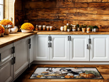 Load image into Gallery viewer, Old English Sheepdog Fall Kitchen Pumpkins Runner Mat 28x58