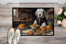 Load image into Gallery viewer, Old English Sheepdog Fall Kitchen Pumpkins Doormat -  18x27 Decorative Floor Mat – Indoor/Outdoor Rug