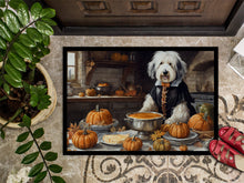 Load image into Gallery viewer, Old English Sheepdog Fall Kitchen Pumpkins Doormat -  18x27 Decorative Floor Mat – Indoor/Outdoor Rug