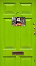 Load image into Gallery viewer, Pomeranian Fall Kitchen Pumpkins Wall or Door Hanging Prints