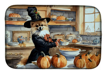 Load image into Gallery viewer, Pomeranian Fall Kitchen Pumpkins Dish Drying Mat