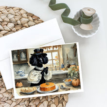 Load image into Gallery viewer, Poodle Fall Kitchen Pumpkins Greeting Cards -  Blank Note Cards – 8-Pack of Artist-Designed Cards with Envelopes