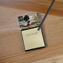 Load image into Gallery viewer, Poodle Fall Kitchen Pumpkins Sticky Note Holder- Refiilable Desk Accessory Note Pad
