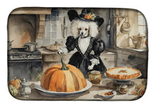Load image into Gallery viewer, Poodle Fall Kitchen Pumpkins Dish Drying Mat