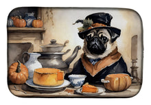 Load image into Gallery viewer, Pug Fall Kitchen Pumpkins Dish Drying Mat