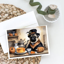 Load image into Gallery viewer, Pug Fall Kitchen Pumpkins Greeting Cards -  Blank Note Cards – 8-Pack of Artist-Designed Cards with Envelopes