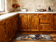 Load image into Gallery viewer, Pug Fall Kitchen Pumpkins Runner Mat 28x58