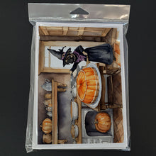 Load image into Gallery viewer, Pug Fall Kitchen Pumpkins Greeting Cards -  Blank Note Cards – 8-Pack of Artist-Designed Cards with Envelopes