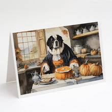 Load image into Gallery viewer, Saint Bernard Fall Kitchen Pumpkins Greeting Cards -  Blank Note Cards – 8-Pack of Artist-Designed Cards with Envelopes