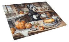 Load image into Gallery viewer, Schnauzer Fall Kitchen Pumpkins Glass Cutting Boards – Durable, Decorative Kitchen Art Large