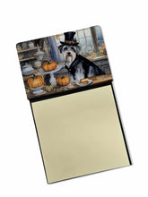 Load image into Gallery viewer, Schnauzer Fall Kitchen Pumpkins Sticky Note Holder- Refiilable Desk Accessory Note Pad