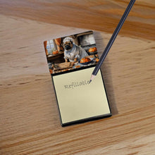 Load image into Gallery viewer, Shar Pei Fall Kitchen Pumpkins Sticky Note Holder- Refiilable Desk Accessory Note Pad