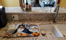 Load image into Gallery viewer, Sheltie Fall Kitchen Pumpkins Dish Drying Mat