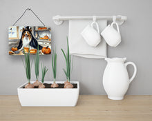Load image into Gallery viewer, Sheltie Fall Kitchen Pumpkins Wall or Door Hanging Prints