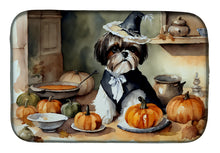 Load image into Gallery viewer, Shih Tzu Fall Kitchen Pumpkins Dish Drying Mat
