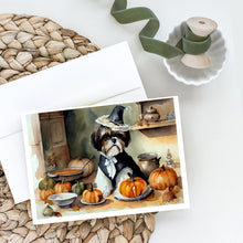 Load image into Gallery viewer, Shih Tzu Fall Kitchen Pumpkins Greeting Cards -  Blank Note Cards – 8-Pack of Artist-Designed Cards with Envelopes