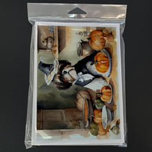Load image into Gallery viewer, Shih Tzu Fall Kitchen Pumpkins Greeting Cards -  Blank Note Cards – 8-Pack of Artist-Designed Cards with Envelopes